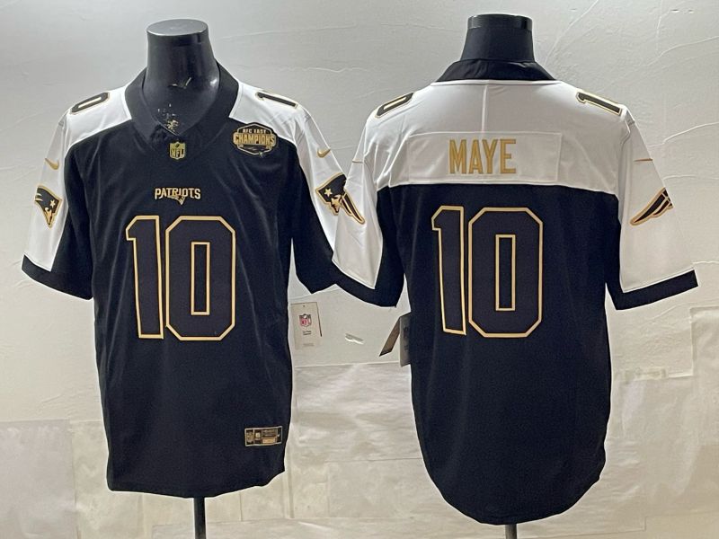 Men 2026 New England Patriots #10 Maye Black gold 3th generations Nike Limited NFL Jersey style 008->new england patriots->NFL Jersey